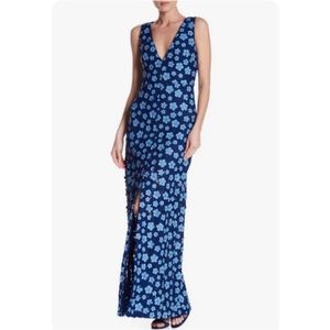 Alice + Olivia Blue Floral Maxi Dress